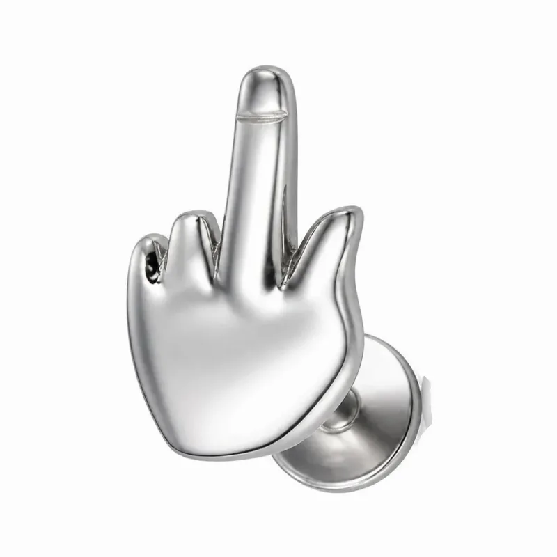 Titanyum El Figürlü Labret Piercing — silver