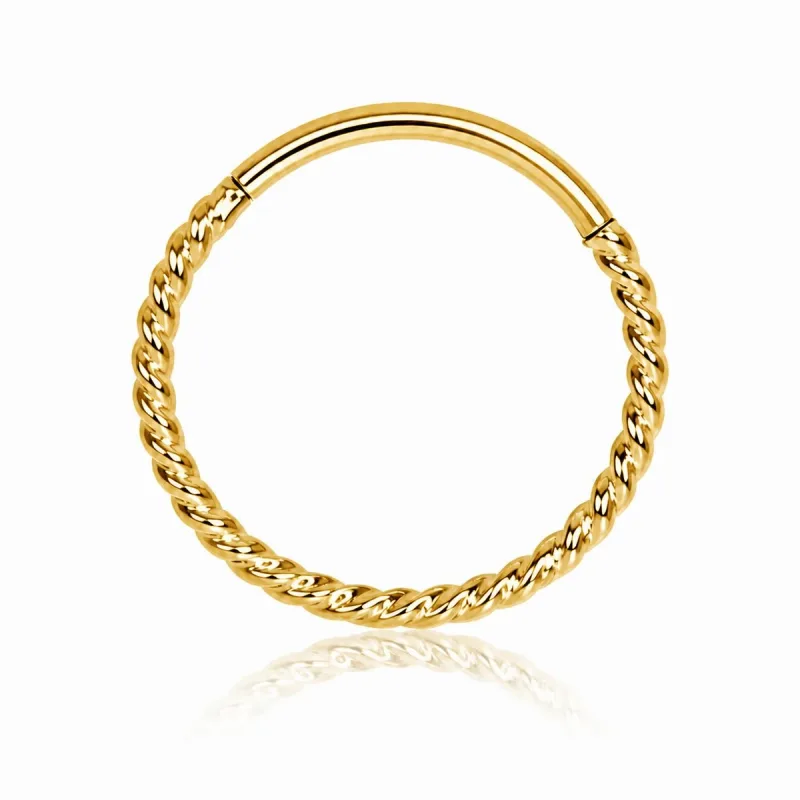Cerrahi Çelik Burgulu Halat Clicker Halka — gold