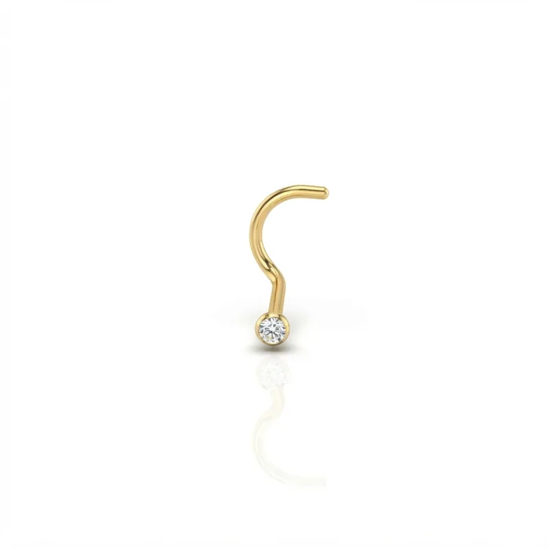 Titanium Zircon Nose Screw — gold