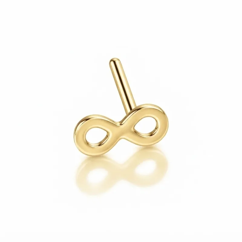 Titanium Infinity L-Shape Nose Stud — gold