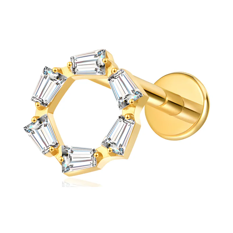 Titanyum Baget Halka Piercing — gold