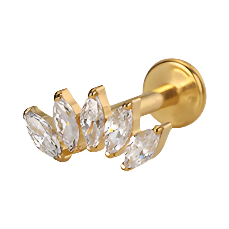 Titanyum Yelpaze Piercing — gold