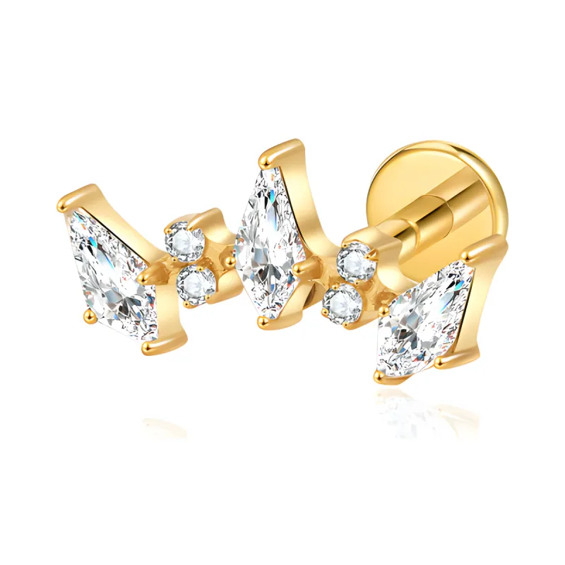 Titanyum Zikzak Piercing — gold