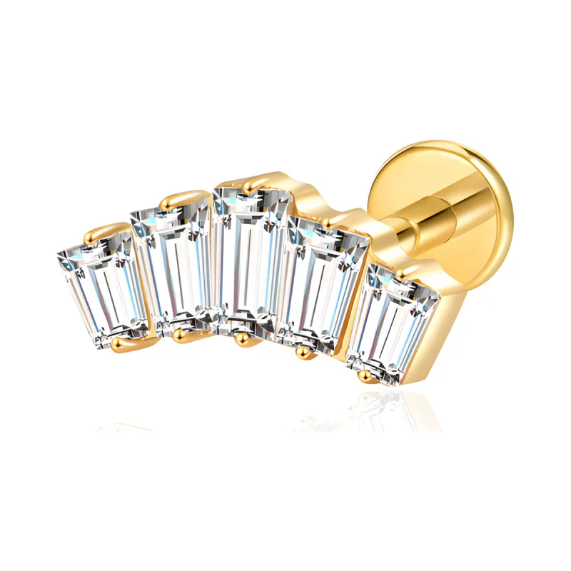 Titanyum Baget Yelpaze Piercing — gold