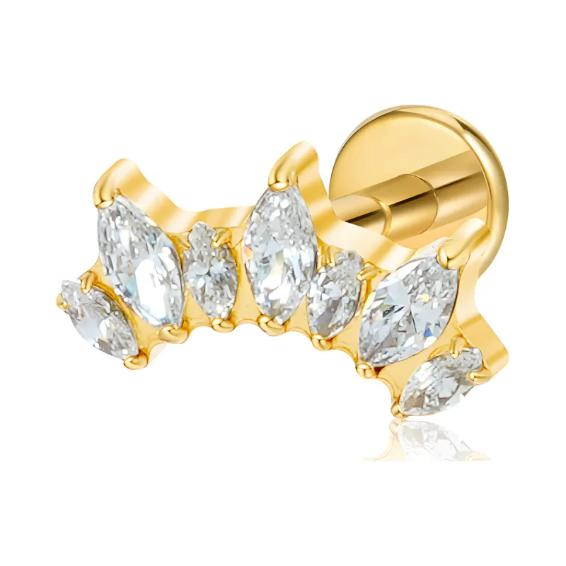 Titanyum Geniş Taç Piercing — gold