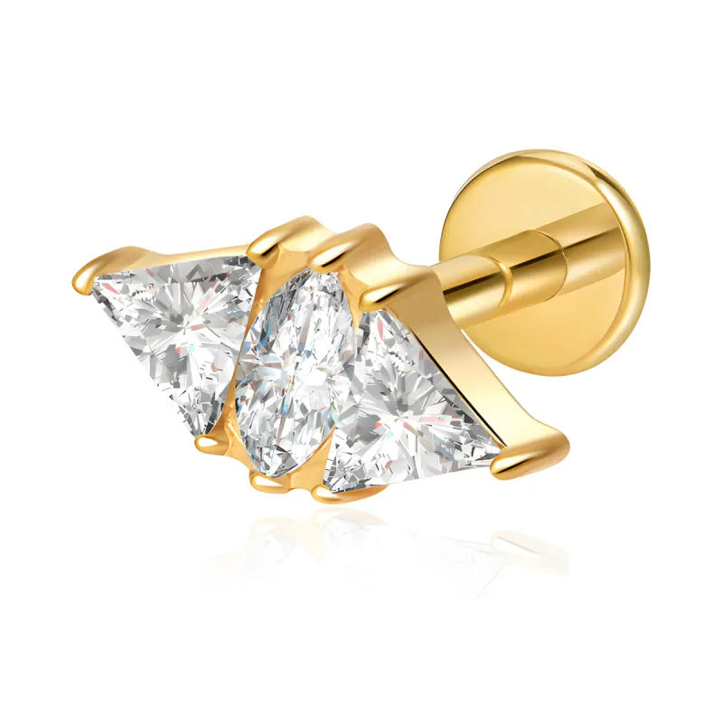 Titanyum Kanat Piercing — gold