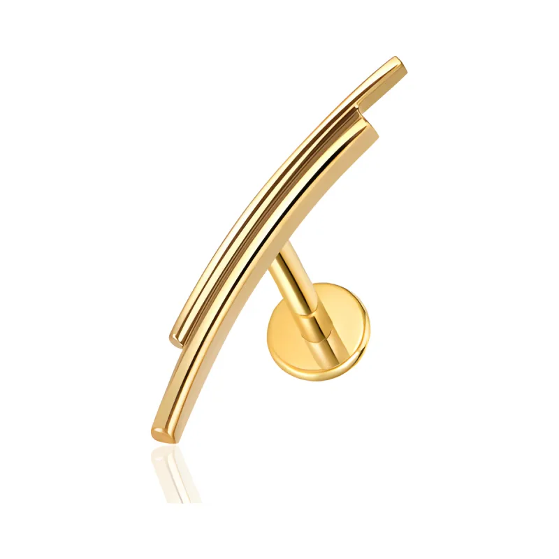 Titanyum Çift Çubuk Piercing — gold