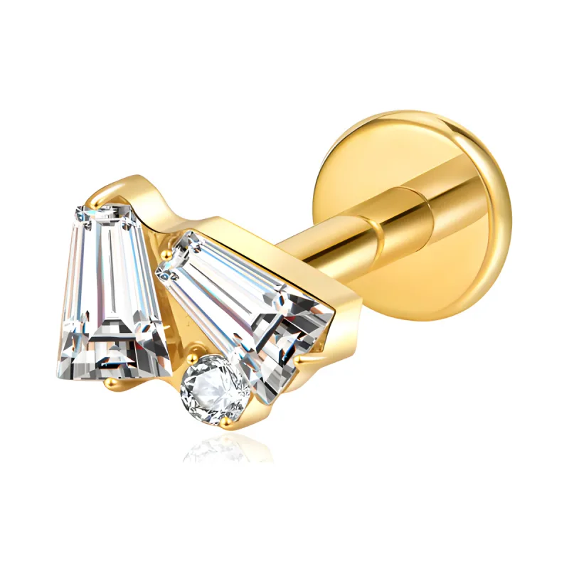 Titanyum İkili Baget Piercing — gold