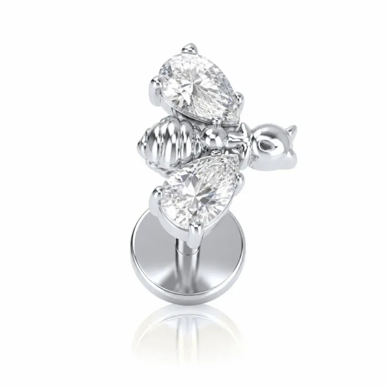 Titanyum Arı Piercing — silver