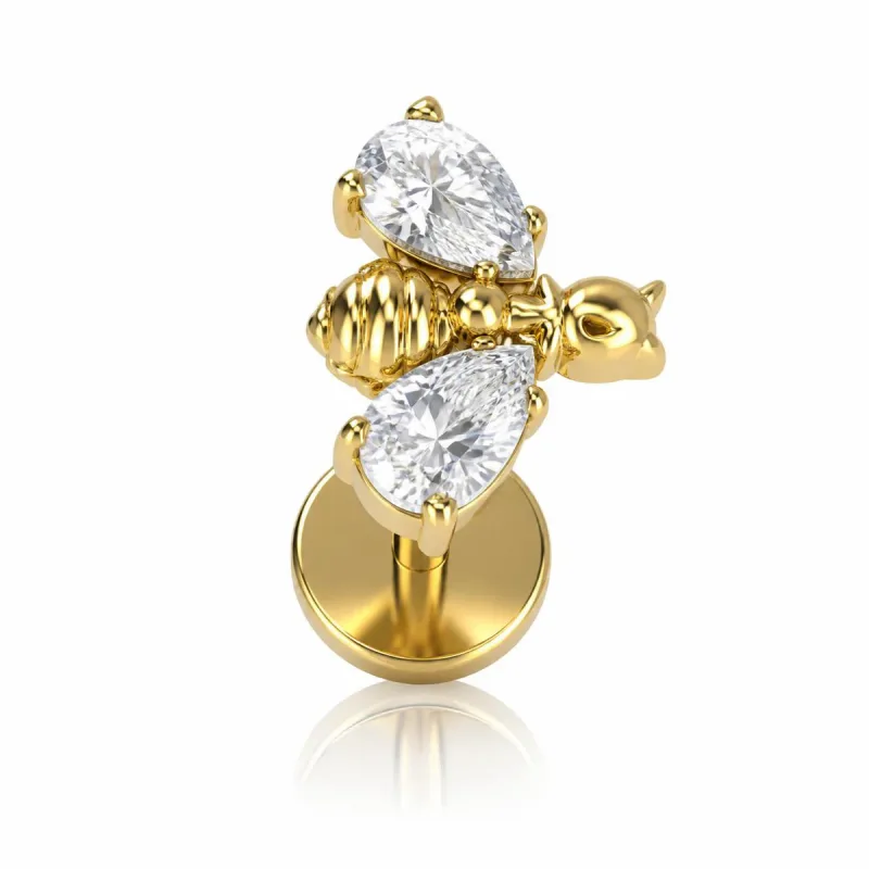 Titanyum Arı Piercing — gold