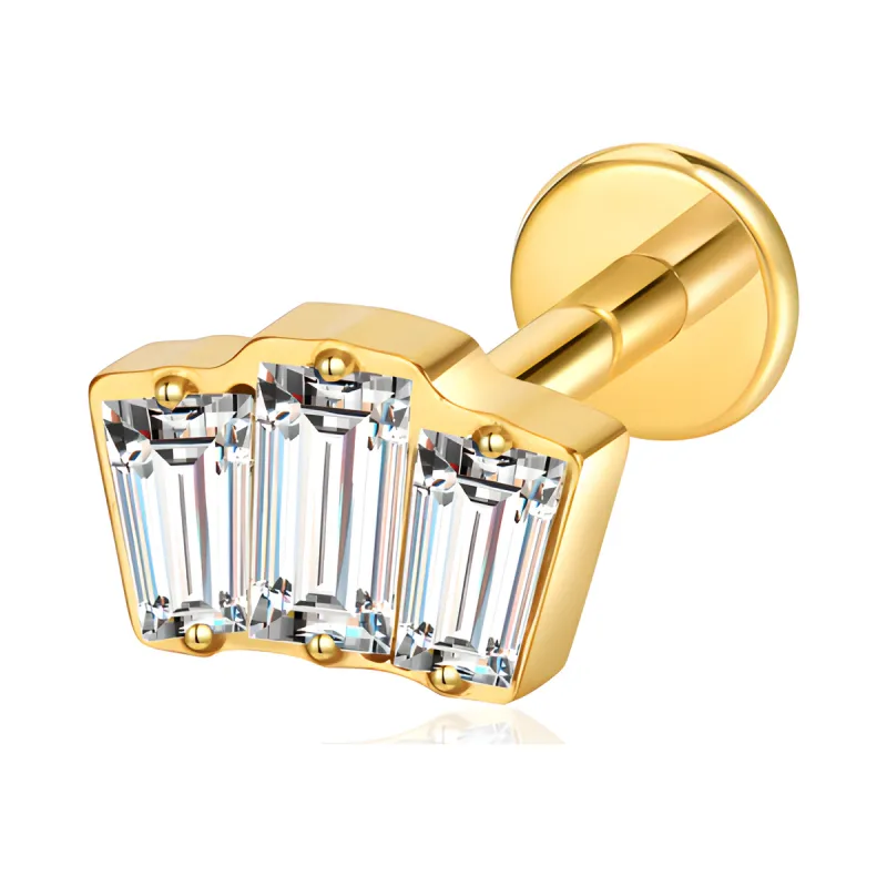 Titanyum Baget Taç Piercing — gold