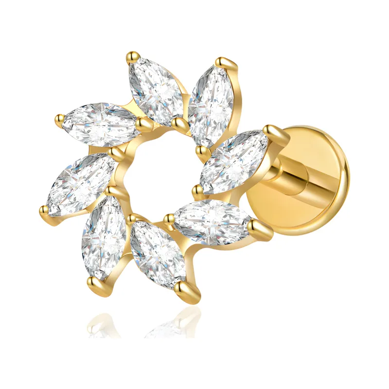 Titanyum Çelenk Piercing — gold