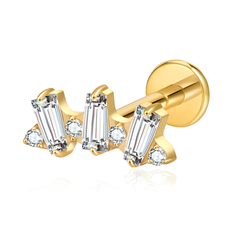 Titanyum Baget Üçlüsü Piercing — gold