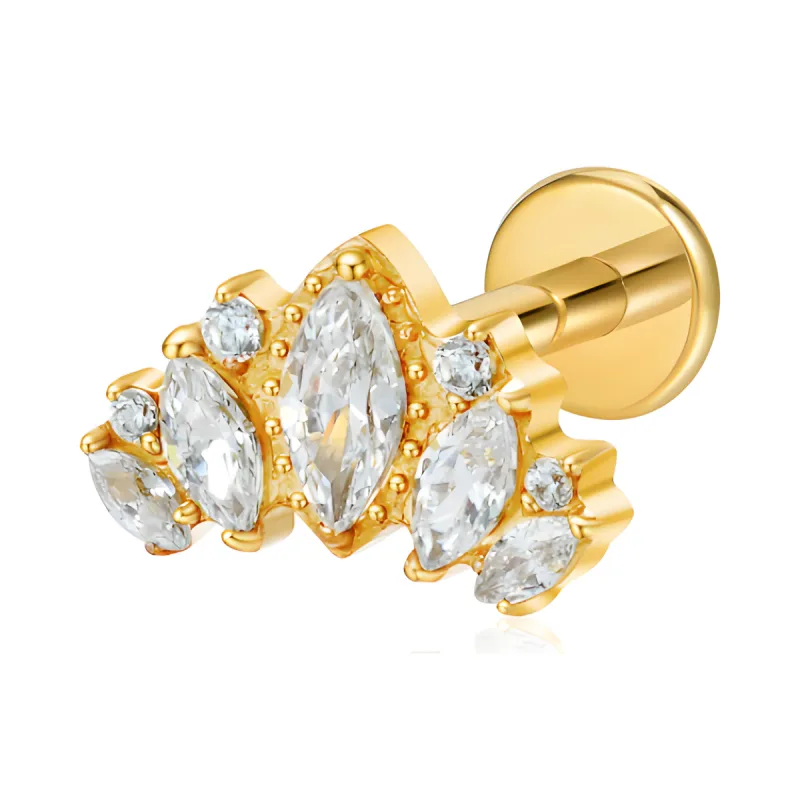 Titanyum Büyük Taç Piercing — gold