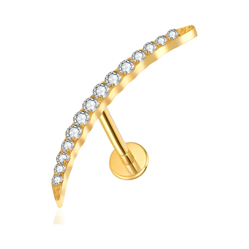 Titanyum İnce Hilal Piercing — gold