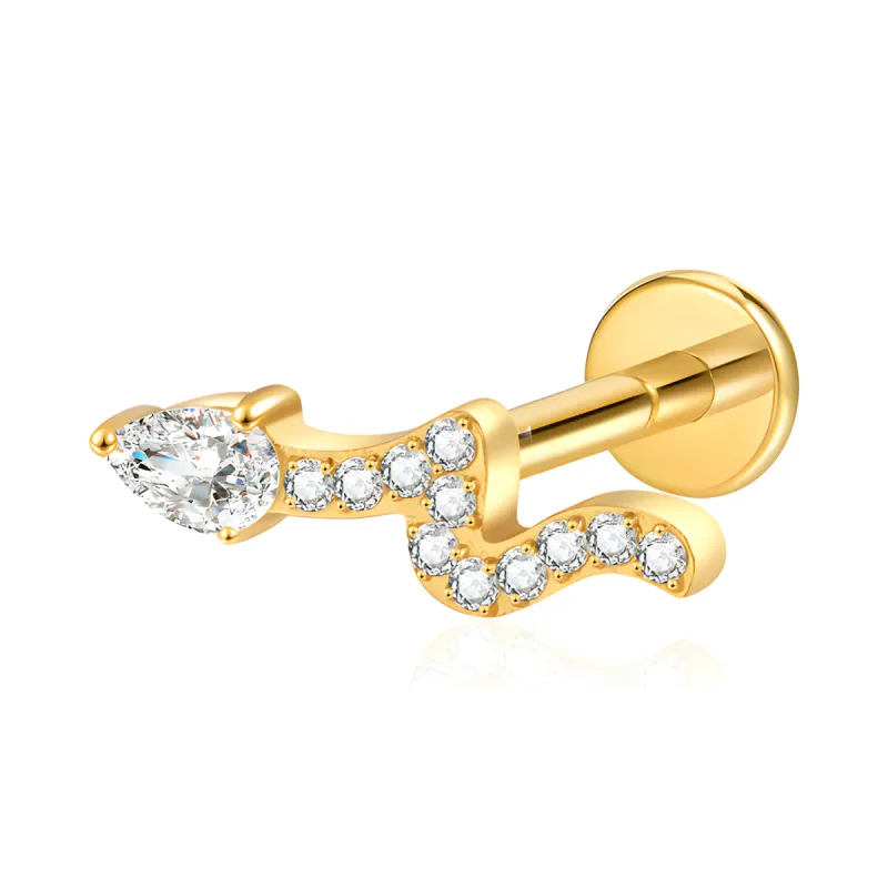 Titanyum Yılan Piercing — gold