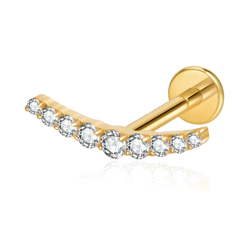 Titanyum V Çizgi Piercing — gold