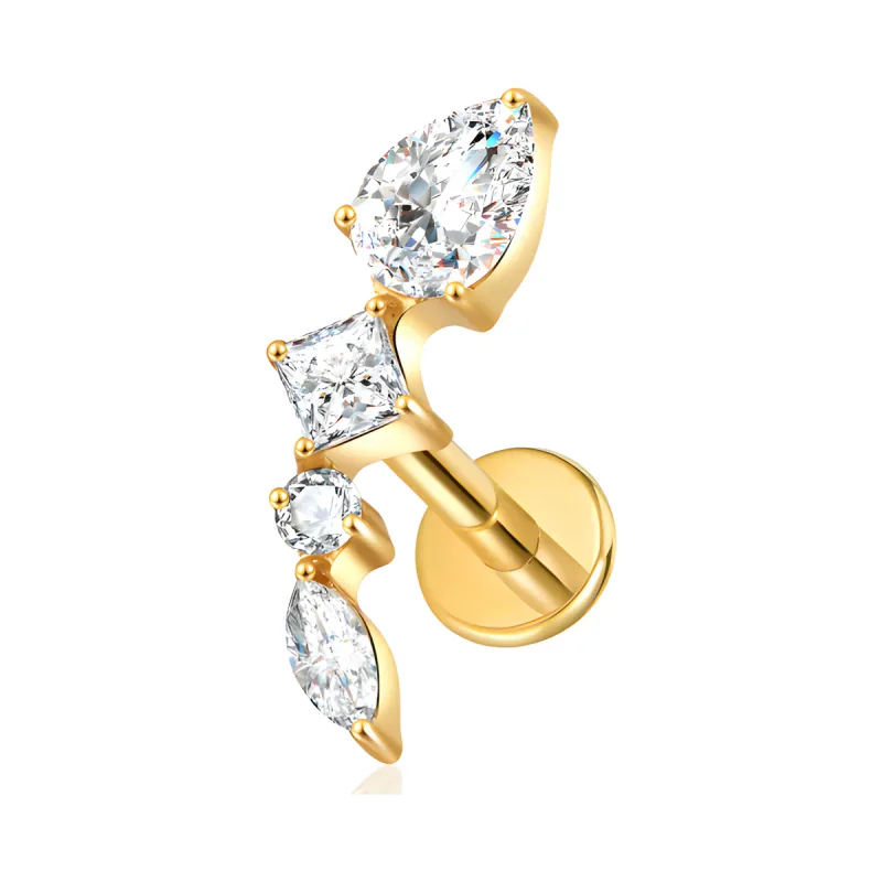 Titanyum Damla Zinciri Piercing — gold