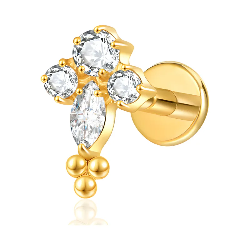 Titanyum Üç Toplu Piercing — gold