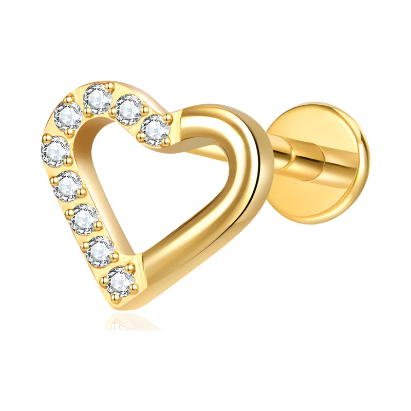 Titanyum Kalp Piercing — gold