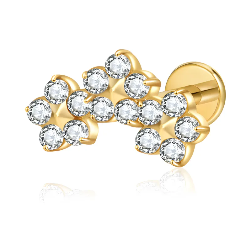 Titanyum Salkım Piercing — gold
