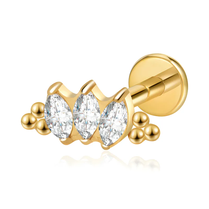 Titanyum Topçuklu Taç Piercing — gold
