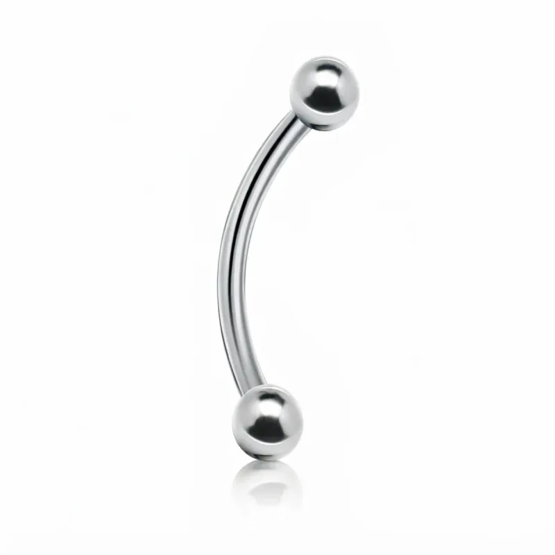 Titanyum Top Uçlu Kaş Piercing — silver
