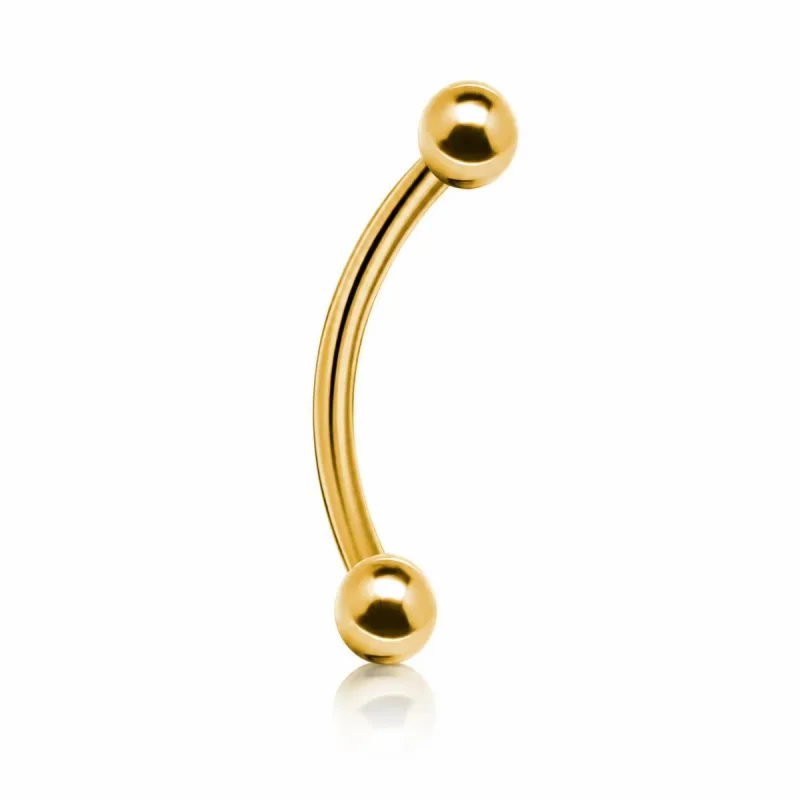 Titanyum Top Uçlu Kaş Piercing — gold