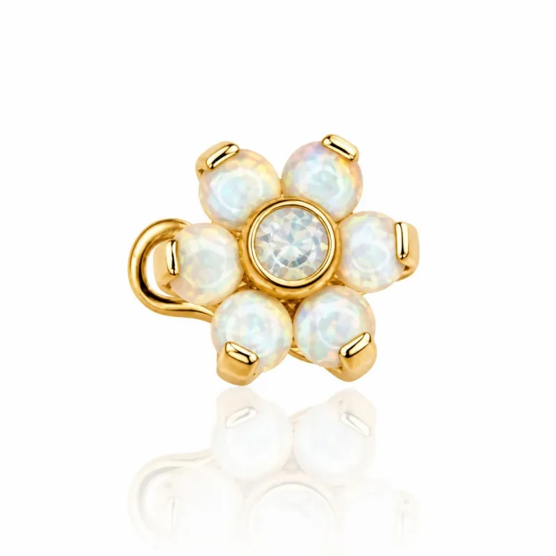 Titanium Opal Flower Dermal — gold
