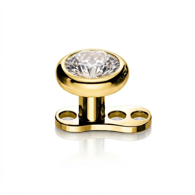 Titanium Zircon Dermal with Perforated Base — gold