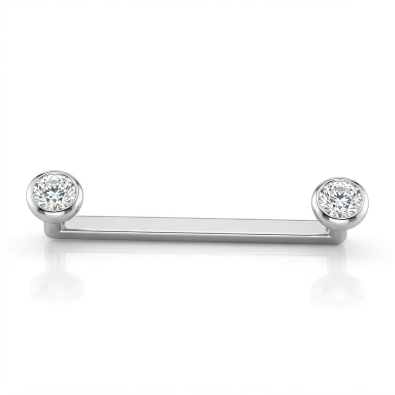 Titanium Zircon Surface Barbell TS003 — silver