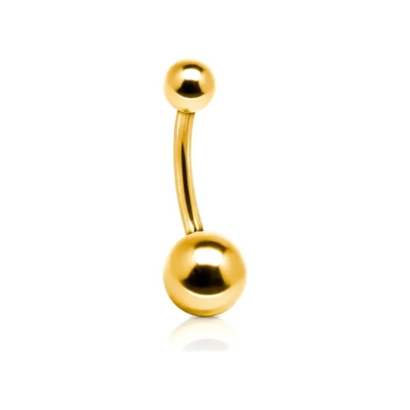 Titanyum Top Uçlu Göbek Piercing — gold