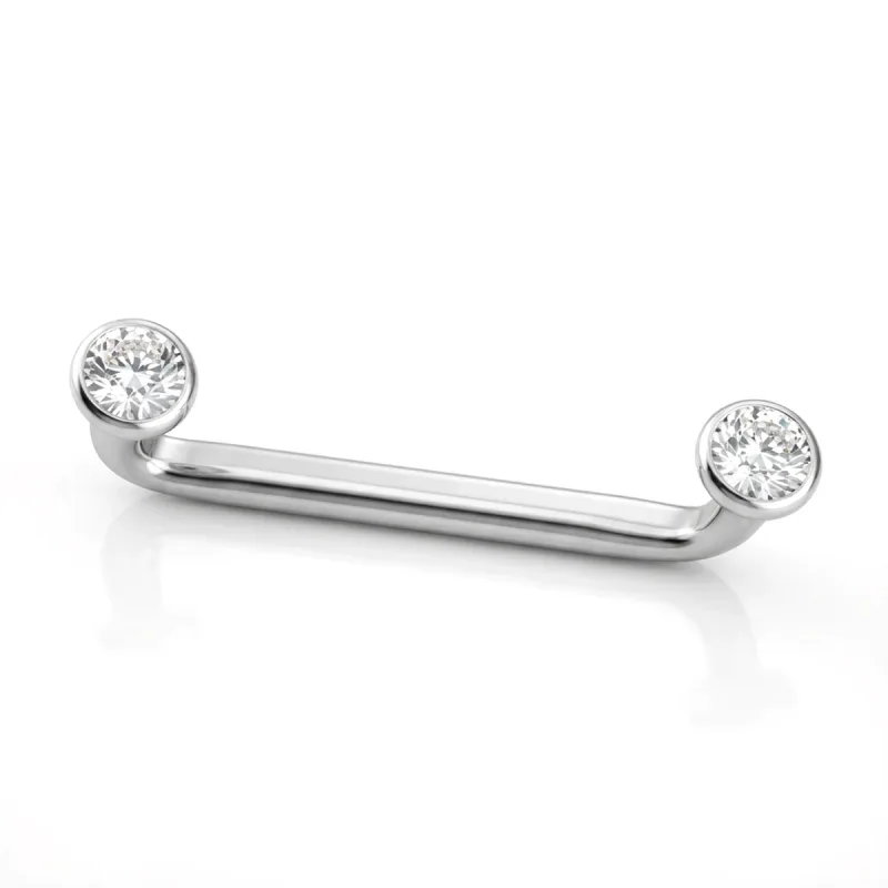Titanyum Zirkon Uçlu Kavisli Surface Bar Piercing — silver